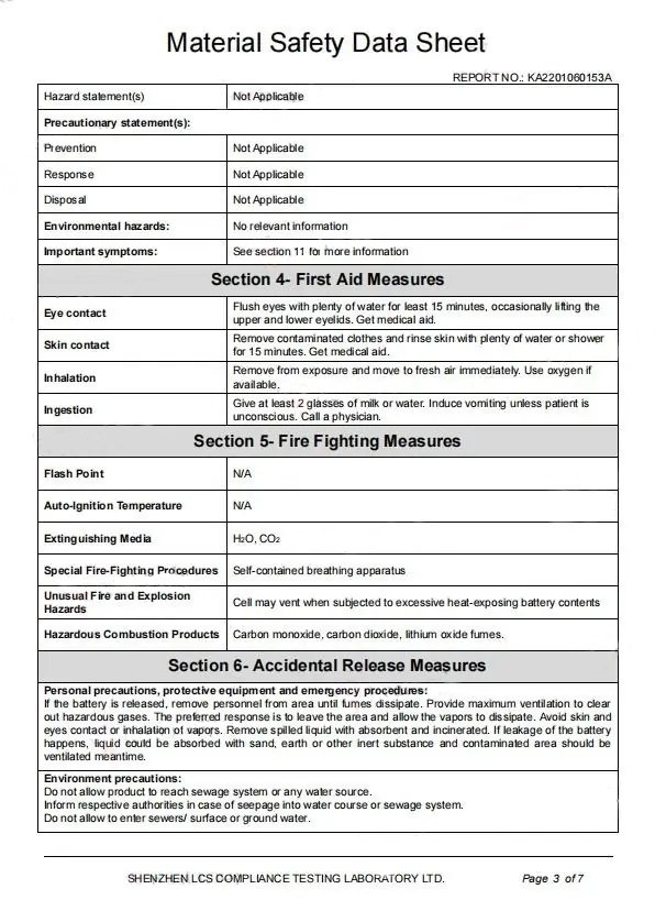 RainbowJoys msds certificate 2026