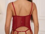 Red Lace Garter Teddy Lingerie Set - Image 20